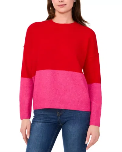 Sam & Jess Women's Knit Crewneck Sweater In Multi In Red
