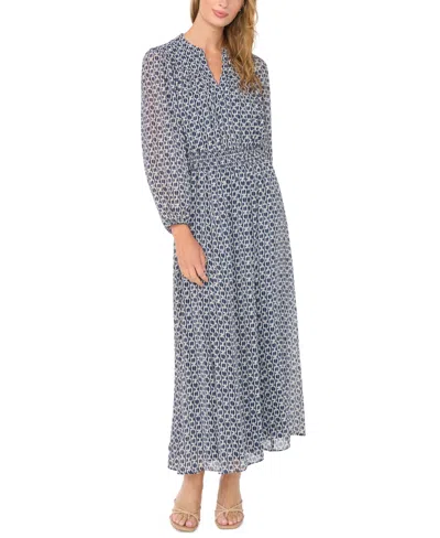 Sam & Jess Women's Long-sleeve Smocked-waist Tiered Dress In Multi