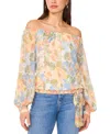 Sam & Jess Women's Printed Off-the-shoulder Long-sleeve Top In Melon Paisley