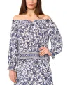Sam & Jess Petite Floral Vine-print Off-the-shoulder Top In Provence