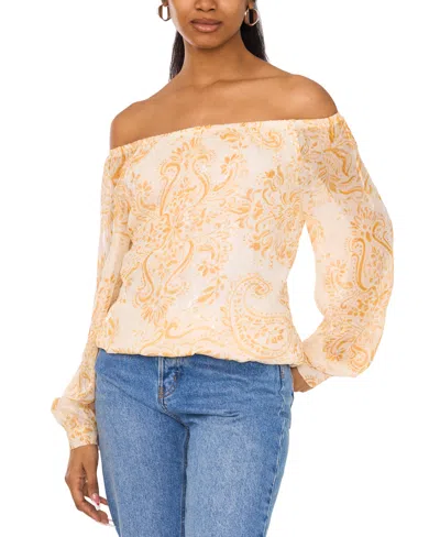 Sam & Jess Women's Printed Off-the-shoulder Top In Dandelion Paisley