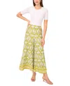 Sam & Jess Women's Printed Pull-on Wide-leg Pants In Dark Citron