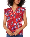Sam & Jess Women's Printed Smocked Flutter-sleeve Peplum Top