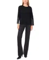 Sam & Jess Women's Rhinestone Long Sleeve Sweater In Black