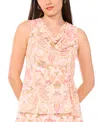 Sam & Jess Women's Paisley-print Side-tie Top In Pink