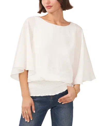 Sam & Jess Women's Smocked-waist Top In White