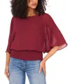 Sam & Jess Women's Smocked-waist Top In Burgundy