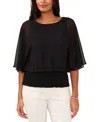 Sam & Jess Womens Solid Socked Waist Blouse In Rich Black