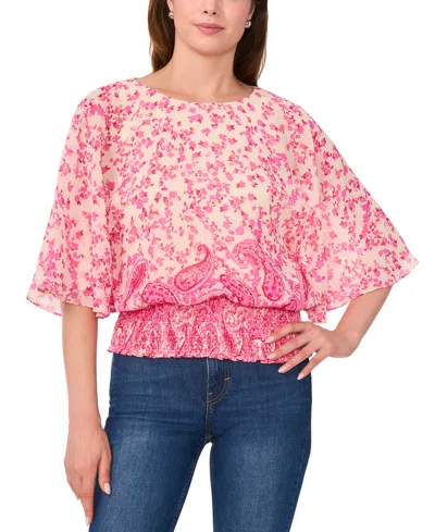 Sam & Jess Women's Smocked-waist Top In Vivacious
