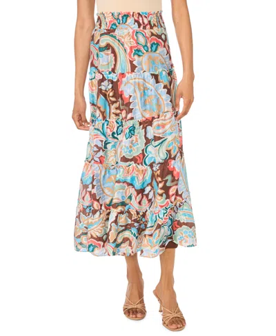 Sam & Jess Women's Tiered Maxi Skirt In Brown