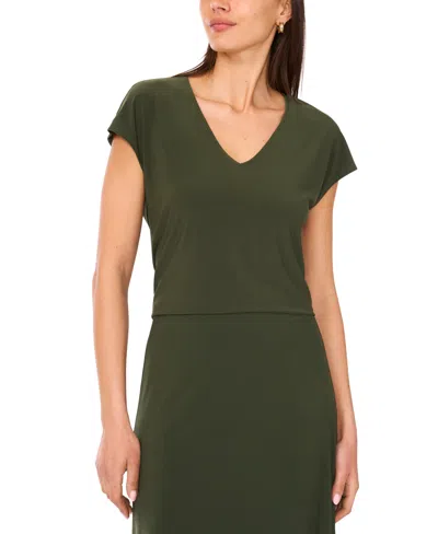 Sam & Jess Women's V-neck Cap-sleeve Top