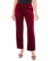 Sam & Jess Women's Velvet Straight-leg Pull-on Pants In Burgundy