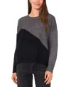 Sam & Jess Women's Vertical Colorblock Sweater In Black