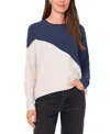 Sam & Jess Women's Vertical Colorblock Sweater In Blue