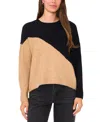 Sam & Jess Women's Vertical Colorblock Sweater In Brown