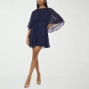 Sam & Jess Womens 3/4 Sleeve Shift Dress In Blue