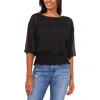 Sam & Jess Womens Solid Socked Waist Blouse In Black
