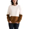 Sam & Jess Womens Colorblock Knit Crewneck Sweater In Multi