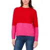 Sam & Jess Women's Colorblocked Crewneck Long-sleeve Sweater In Multi