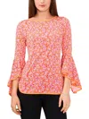 SAM & JESS WOMENS FLORAL BELL SLEEVE BLOUSE