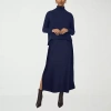 Sam & Jess Womens Plus Long Sleeve Sweater Dress Set In Blue