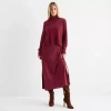 Sam & Jess Womens Long Sleeve Sweater Dress Set In Red