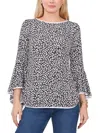 Sam & Jess Womens Printed Bell Sleeve Pullover Top In Multi