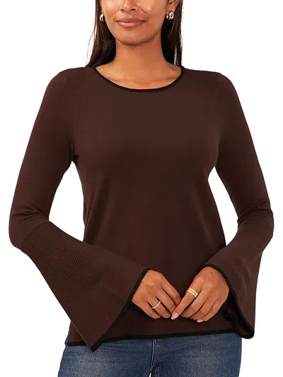 Sam & Jess Womens Side Slit Long Sleeve Crewneck Sweater In Multi