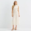 Sam & Jess Womens Sleeveless Maxi Dress In White