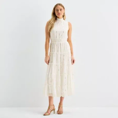 Sam & Jess Womens Sleeveless Maxi Dress In White