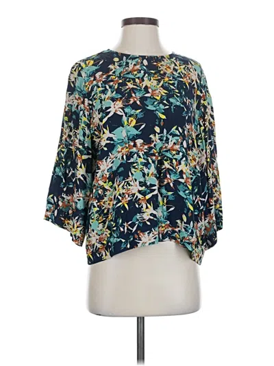 Pre-owned Sam & Lavi 3/4 Sleeve Blouse In Blue