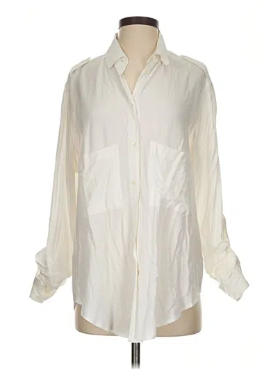 Pre-owned Sam & Lavi Long Sleeve Button Down Shirt In White