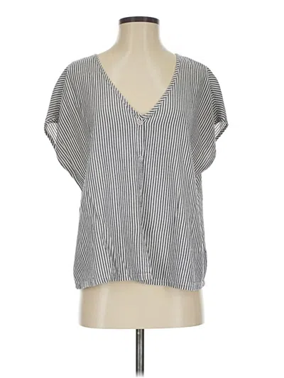 Pre-owned Sam & Lavi Short Sleeve Blouse In Blue