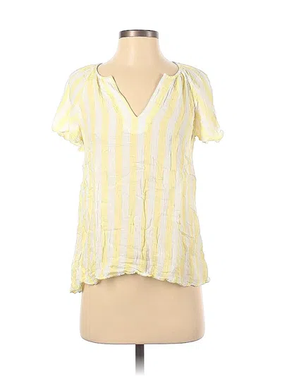 Pre-owned Sam & Lavi Short Sleeve Blouse In Yellow