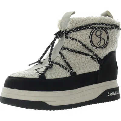 Sam & Libby Carlie Womens Logo Manmade Shearling Boots