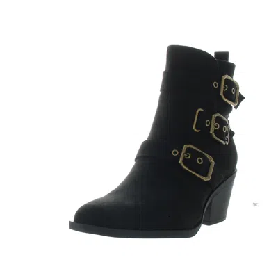 Sam & Libby Finnley Womens Buckle Man Made Ankle Boots In Multi
