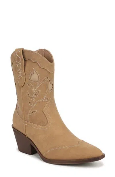 Sam & Libby Flash Western Faux Leather Bootie In Brown