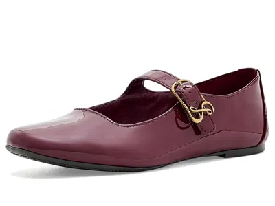 Sam & Libby Fredi Women's Dress Flat Shoes Swiss Mahogany: 9.5 M, Leather In Red