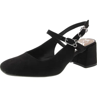 Sam & Libby Grace Womens Block Heel Slingback Slingback Sandals In Black