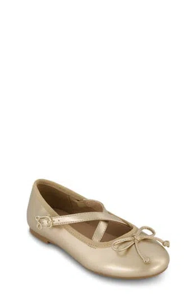 Sam & Libby Kids' Little And Big Girls Candice Crossover Iconic Ballet Flat In Gold