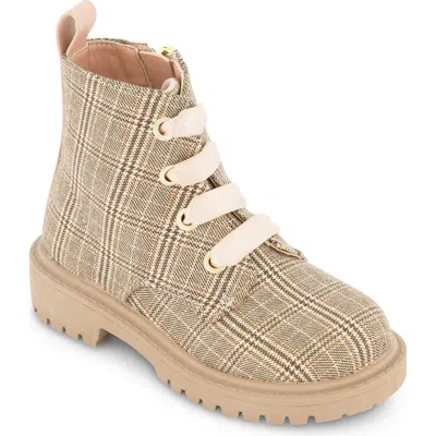 Sam & Libby Kids' Toddler Girls Combat Emilia Moto Ankle Bootie In Tan