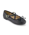 Sam & Libby Little And Big Girls Candice Crossover Iconic Ballet Flat In Black