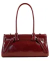 Sam & Libby Onyx Belted Satchel Bag In Burgundy