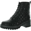 Sam & Libby Otis Womens Block Heel Lug Sole Combat & Lace-up Boots In Black