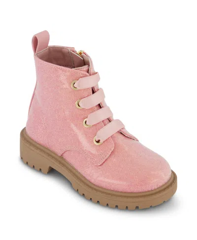 Sam & Libby Kids' Toddler Girls Combat Emilia Moto Ankle Bootie In Blush