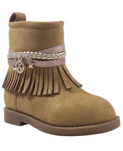 Sam & Libby Babies' Toddler Girls' West Paty Western Glitter Fringe Boots In Brown
