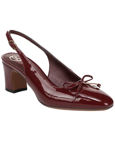 Sam & Libby Women's Brisa Block Heel Slingback Pumps In Mahogany Patent
