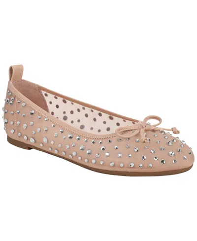 Sam & Libby Women's Carmine Embellished Ballet Flats In Vintage Pink Mesh