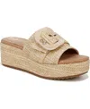Sam & Libby Women's Crysta Buckle Platform Wedge Sandals In Natural Raffia