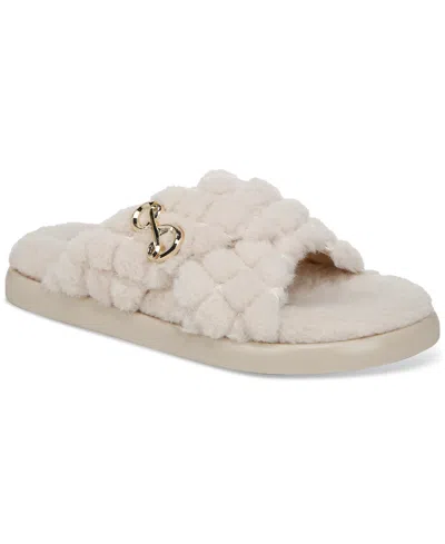Sam & Libby Women's Fern Slip On Crisscross Cozy Slippers In Ivory